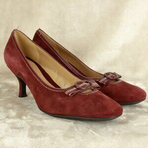 NATURALIZER Burgundy Suede High Heel Pump Women's Shoes Size 10 M